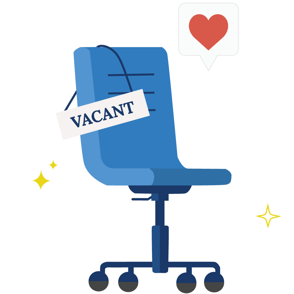 Careers at Alphascript Vacant Chair Illustration